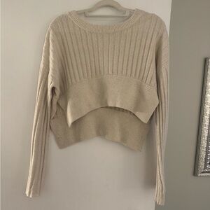 Urban Outfitters Cream Ribbed Sweater